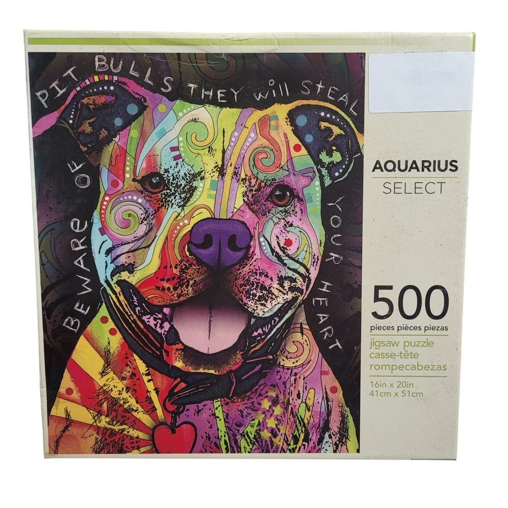 Aquarius Dean Russo Pit Bull Jigsaw Puzzle 500 Piece Multicolor Pop Art